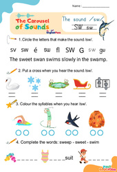 Vidéo interactive /sw/ - Carousel of Sounds - Vidéo interactive + Fiche : 3eme Maternelle, [Primaire]