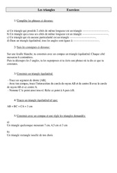 Triangles - Exercices - Géométrie : 4eme Primaire - PDF à imprimer