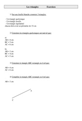 Triangles - Exercices  : 4eme Primaire - PDF à imprimer