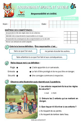Examen Responsabilité et civilité - Examen Evaluation - EMC : 2eme Primaire - PDF à imprimer