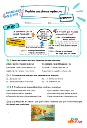 Produire une phrase impérative - Exercices Pas à Pas : 3eme Primaire - PDF à imprimer