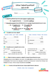 Utiliser l’adjectif qualificatif dans le GN - Exercices Pas à Pas : 3eme Primaire - PDF à imprimer