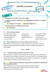 Identifier une phrase - Exercices Pas à Pas : 3eme Primaire - PDF à imprimer