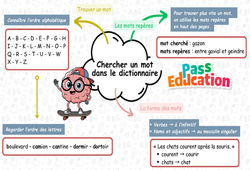 Carte mentale Chercher un mot dans le dictionnaire - Carte mentale à co - construire : 3eme Primaire - PDF à imprimer