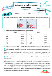 Conjuguer les verbes être et avoir au futur simple - Exercices Pas à Pas : 3eme Primaire - PDF à imprimer