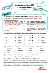 Conjuguer un verbe en - dre au présent de l'indicatif - Exercices Pas à Pas : 3eme Primaire - PDF à imprimer