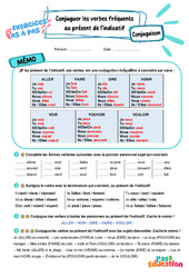 Conjuguer les verbes fréquents au présent de l'indicatif - Exercices Pas à Pas : 3eme Primaire - PDF à imprimer
