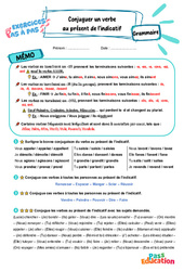 Conjuguer un verbe au présent de l'indicatif - Exercices Pas à Pas : 3eme Primaire - PDF à imprimer