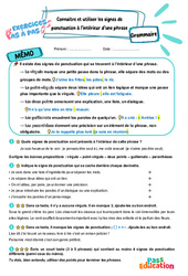 Connaitre et utiliser les signes de ponctuation à l’intérieur d’une phrase - Exercices Pas à Pas : 5eme Primaire - PDF à imprimer