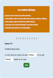Nombres décimaux - Fiches Exercice en ligne  - Fiches Mathématiques - Numération : 4eme Primaire