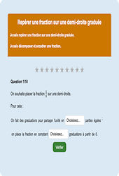 Repérer une fraction - Fiches Exercice en ligne  - Fiches Mathématiques - Nombres et calculs : 6eme Primaire