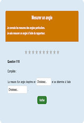 Mesurer un angle - Fiches Exercice en ligne  - Fiches Mathématiques - Espace et géométrie : 6eme Primaire