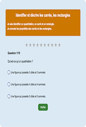 Carrés et rectangles - Fiches Exercice en ligne  - Fiches Mathématiques - Géométrie : 2eme Primaire