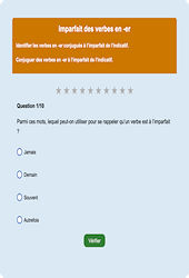Imparfait - er - Fiches Exercice en ligne  - Fiches Français - Conjugaison - Étude de la langue : 2eme Primaire