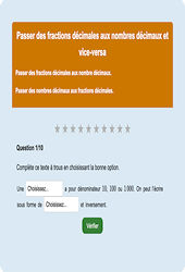 Décimales et décimaux - Fiches Exercice en ligne  - Fiches Mathématiques - Numération : 4eme Primaire