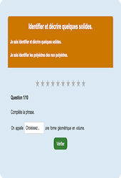 Identifier des solides - Fiches Exercice en ligne  - Fiches Mathématiques - Géométrie : 4eme Primaire