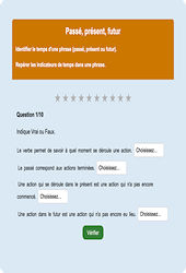 Passé, présent, futur - Fiches Exercice en ligne  - Fiches Français - Conjugaison - Étude de la langue : 4eme Primaire