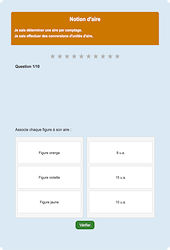 Notion d’aire - Fiches Exercice en ligne  - Fiches Mathématiques - Espace et géométrie : 6eme Primaire