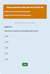 Passé composé - Fiches Exercice en ligne  - Fiches Français - Conjugaison - Étude de la langue : 2eme Primaire