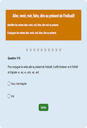  conjugaison - aller/venir/voir/faire/dire en ligne - Fiches Exercice en ligne  - Fiches Français - Conjugaison - Étude de la langue : 2eme Primaire