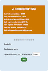 Nombres < 1 000 000 - Fiches Exercice en ligne  - Fiches Mathématiques - Numération : 4eme Primaire