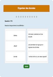 Organiser des données - Fiches Exercice en ligne  - Fiches Mathématiques - Organisation et gestion des données : 6eme Primaire