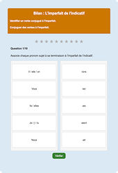 Imparfait de l’indicatif - Fiches Exercice en ligne  - Fiches Français - Conjugaison - Étude de la langue : 2eme Primaire