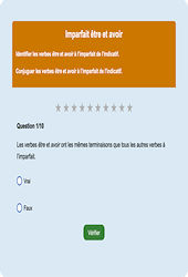 Imparfait être et avoir - Fiches Exercice en ligne  - Fiches Français - Conjugaison - Étude de la langue : 2eme Primaire
