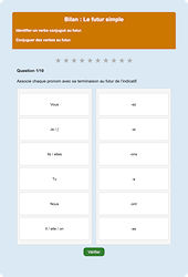 Futur simple - Fiches Exercice en ligne  - Fiches Français - Conjugaison - Étude de la langue : 2eme Primaire