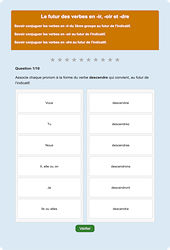 Futur - ir, - oir, - dre - Fiches Exercice en ligne  - Fiches Français - Conjugaison - Étude de la langue : 4eme Primaire
