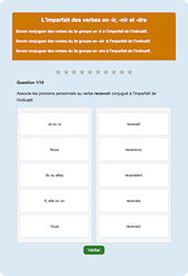 Imparfait des verbes - ir, - oir, - dre - Fiches Exercice en ligne  - Fiches Français - Conjugaison - Étude de la langue : 4eme Primaire