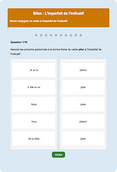 Imparfait de l’indicatif - Fiches Exercice en ligne  - Fiches Français - Conjugaison - Étude de la langue : 4eme Primaire