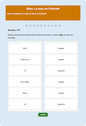 Futur de l’indicatif - Fiches Exercice en ligne  - Fiches Français - Conjugaison - Étude de la langue : 4eme Primaire