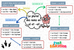 Carte mentale Le pluriel des noms en - al et - ail - Carte mentale à co - construire : 3eme Primaire - PDF à imprimer