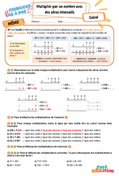 Multiplier par un nombre avec des zéros intercalés - Exercices Pas à Pas : 5eme Primaire - PDF à imprimer