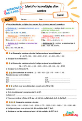 Identifier les multiples d’un nombre - Exercices Pas à Pas : 5eme Primaire - PDF à imprimer