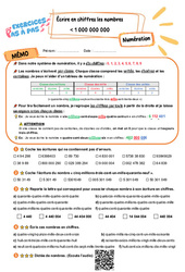 Écrire en chiffres les nombres inférieurs à 1 000 000 000 - Exercices Pas à Pas : 5eme Primaire - PDF à imprimer