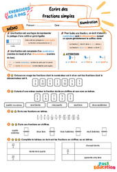 Ecrire des fractions simples - Exercices Pas à Pas : 5eme Primaire - PDF à imprimer
