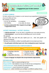 L'engagement pour le bien commun - Cours, Leçon - EMC : 3eme Primaire - PDF à imprimer