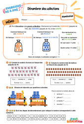 Leçon, exercice et évaluation :<br/> Dénombrer des collections (inférieur à 1000) - Exercices Pas à Pas : 3eme Primaire - PDF à imprimer