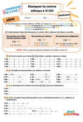Décomposer les nombres inférieurs à 10 000 - Exercices Pas à Pas : 3eme Primaire - PDF à imprimer