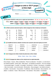 Conjuguer un verbe en - ER (1er groupe) au futur simple - Exercices Pas à Pas : 3eme Primaire - PDF à imprimer