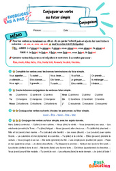 Conjuguer un verbe au futur simple - Exercices Pas à Pas : 3eme Primaire - PDF à imprimer