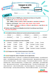 Conjuguer un verbe à l’imparfait - Exercices Pas à Pas : 3eme Primaire - PDF à imprimer