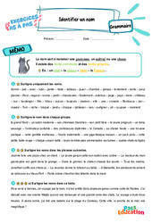 Identifier un nom - Exercices Pas à Pas : 3eme Primaire - PDF à imprimer