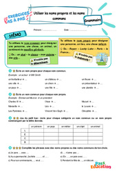 Utiliser les noms propres et les noms communs - Exercices Pas à Pas : 3eme Primaire - PDF à imprimer