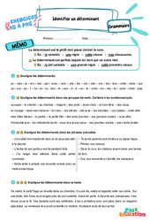 Identifier un déterminant - Exercices Pas à Pas : 3eme Primaire - PDF à imprimer