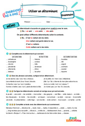 Utiliser un déterminant - Exercices Pas à Pas : 3eme Primaire - PDF à imprimer