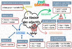 Carte mentale Le féminin des adjectifs - Carte mentale à co - construire : 3eme Primaire - PDF à imprimer