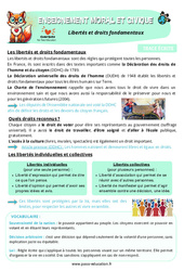 Libertés et droits fondamentaux - Cours, Leçon - EMC : 5eme Primaire - PDF à imprimer